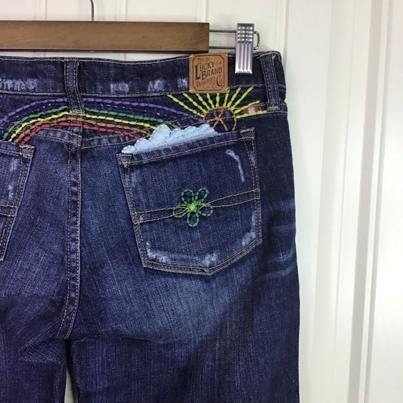 Lucky Brand Legend Jeans Zoe Mid-Rise Bootleg Embroidered Jeans Size 8. - Picture 9 of 13